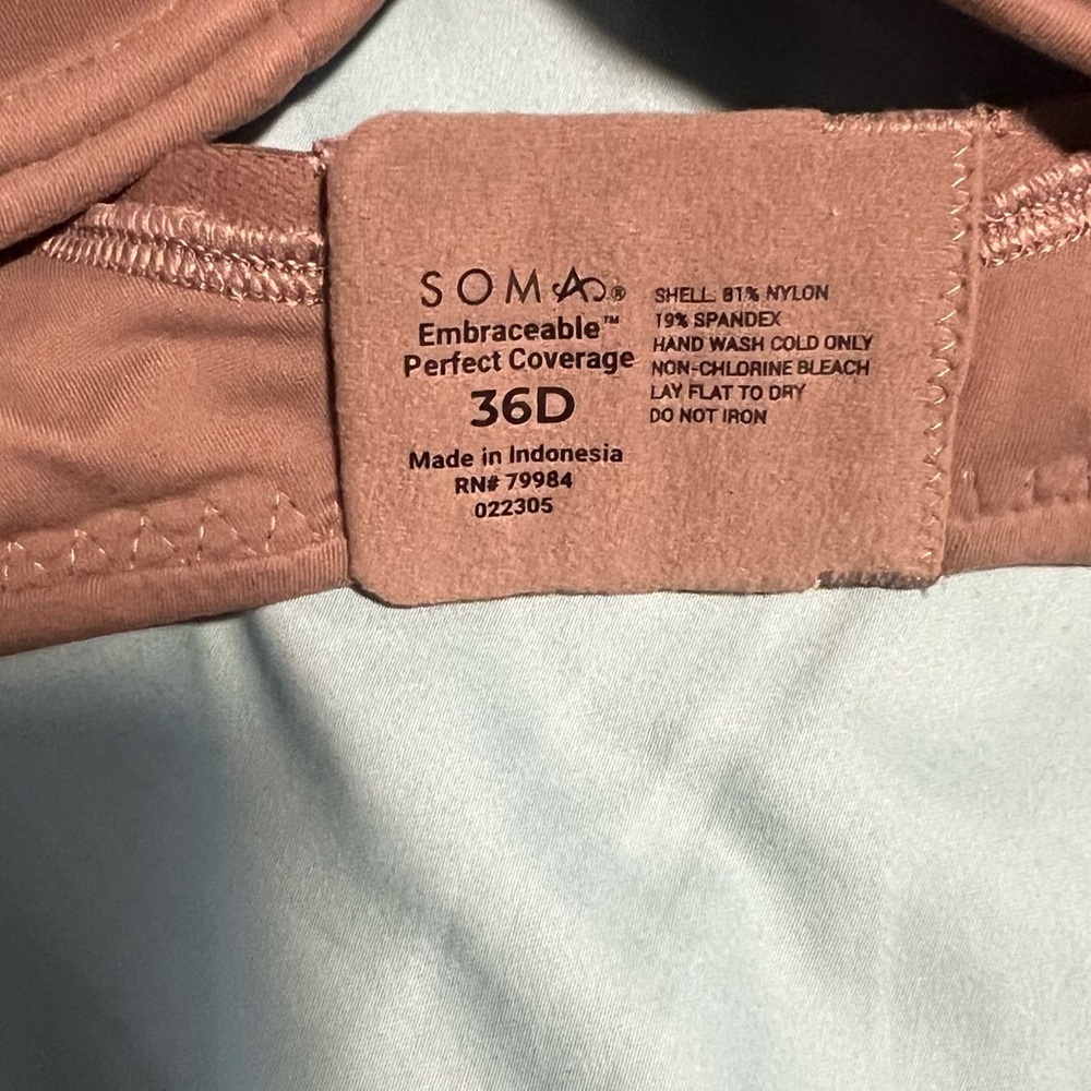 Soma Embraceable Perfect Coverage 36D Bra Mochaccino - Picture 4 of 5